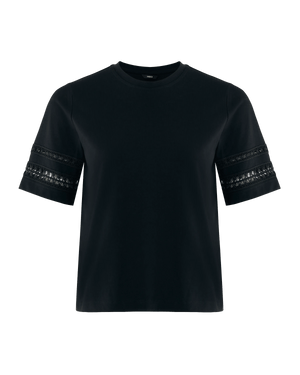 Embroidery detail top - Black
