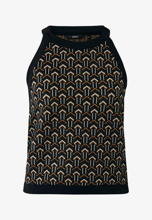 Jacquard geo tanktop - Zwart