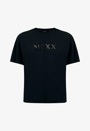 Geborduurd oversized T-shirt - Zwart