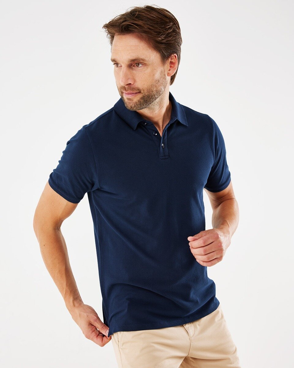 Washed polo Navy