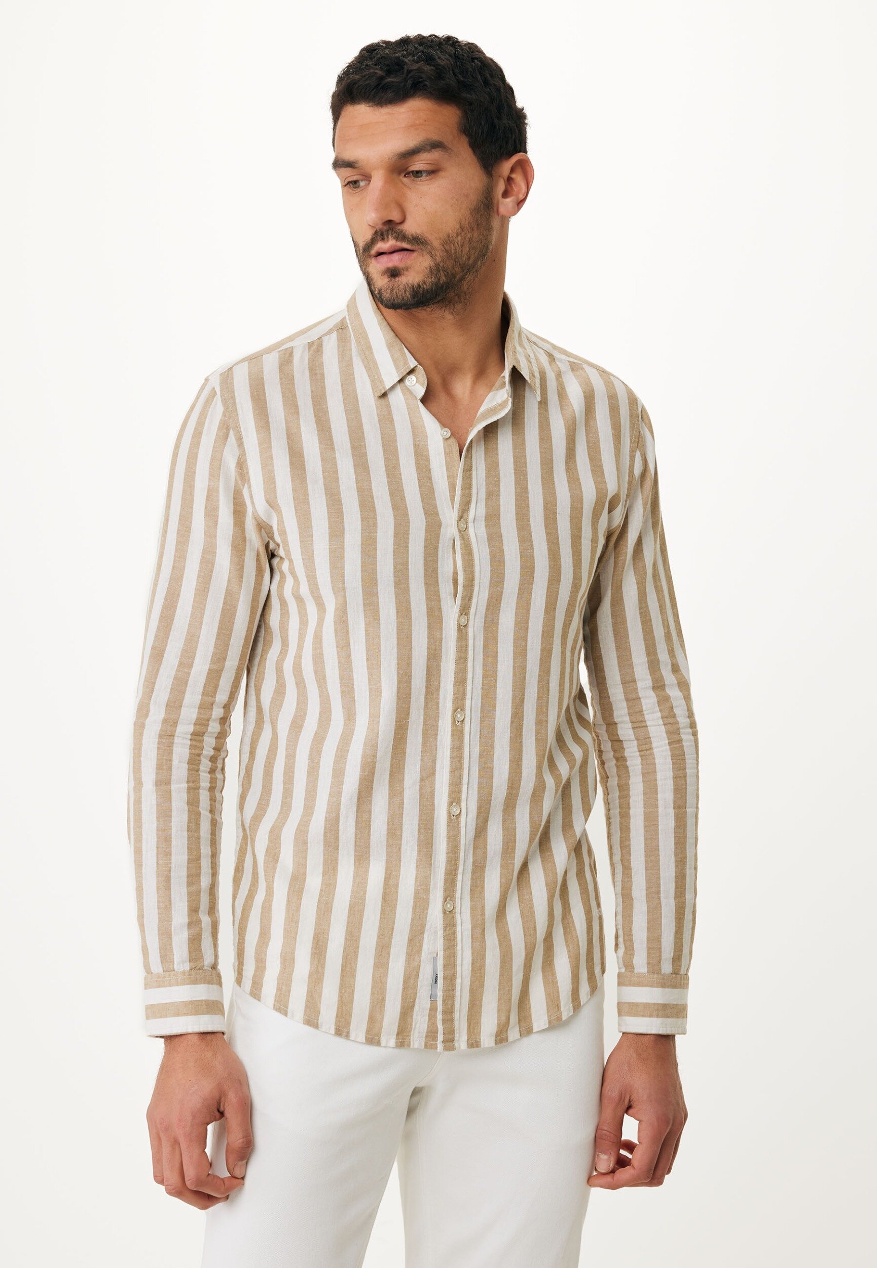 Striped linen shirt Sand | Mexx