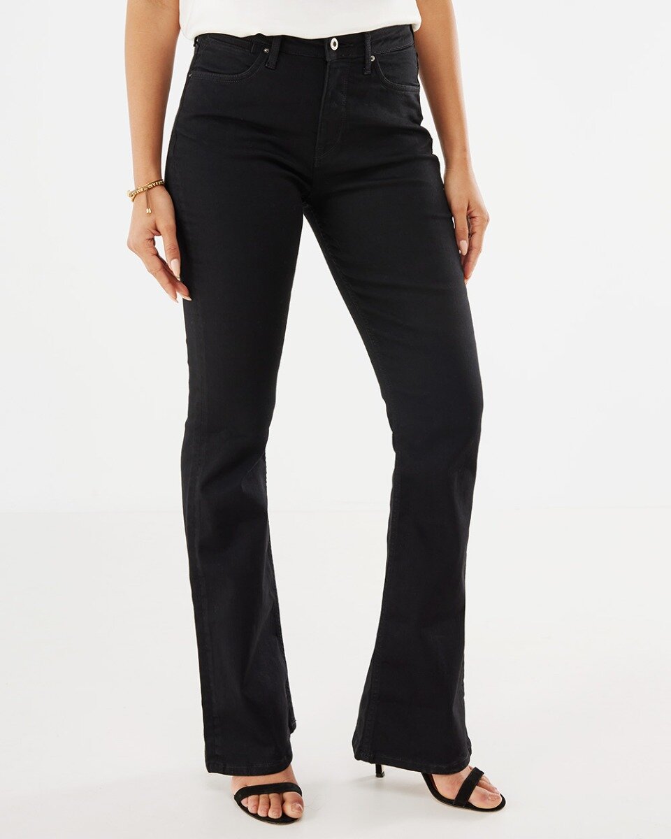 Evy high waist flared jeans black rinsed