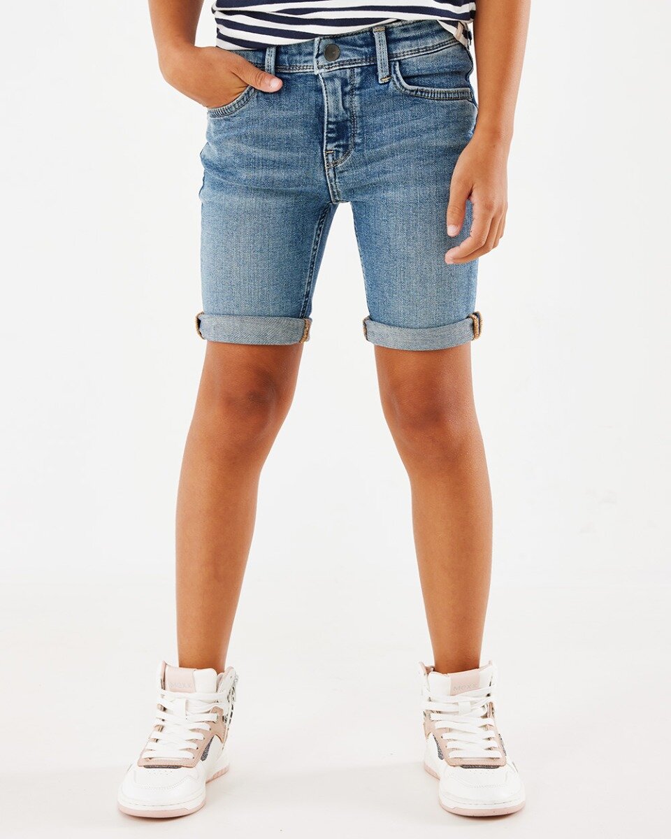 Juno short slim leg jeans vintage blue
