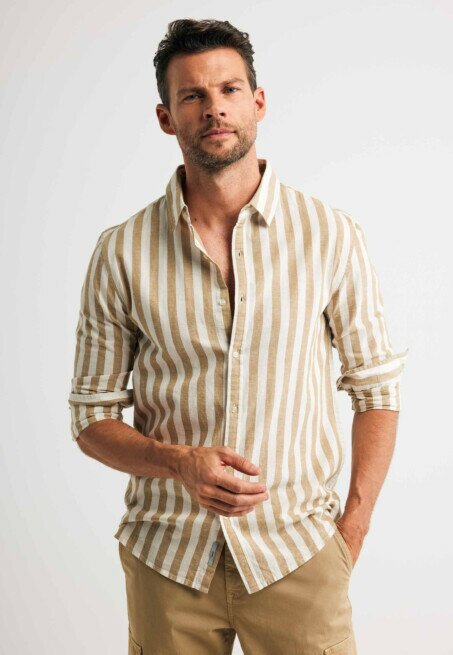 Striped linen shirt Sand | Mexx