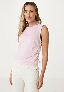 Top with gathered side details Light Pink
