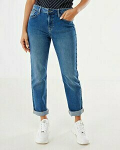 Fenna mid waist straight jeans medium blue