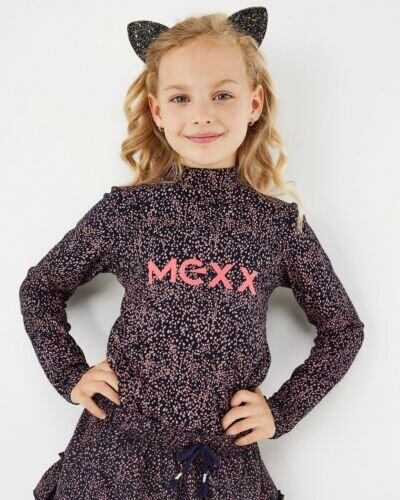 Mexx navy turtlenek top with dotted print for girls