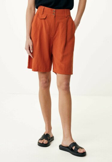 Linen shorts Burned Orange