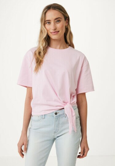 T-shirt with knotted front Light Pink