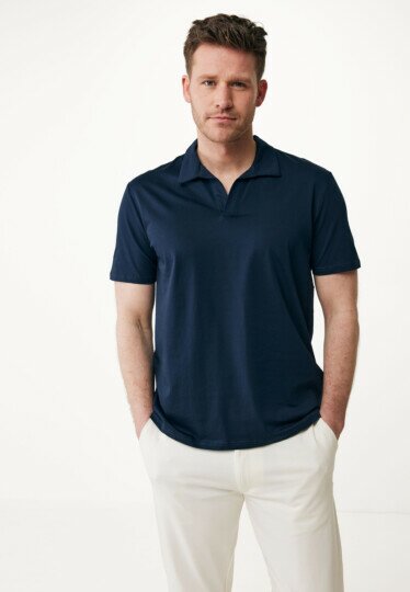 Short sleeve buttonless polo Navy