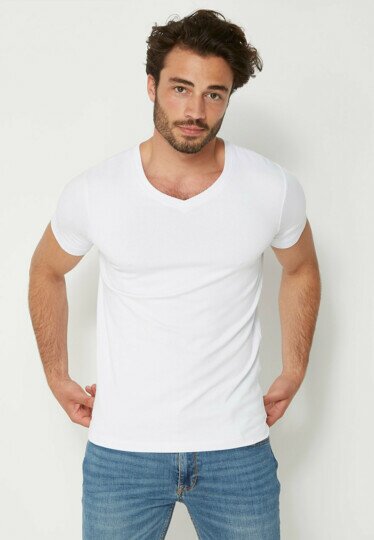 T-shirt v-neck 2-Pack White