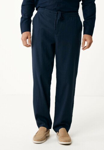 Ethan Basic Linen Pants Navy