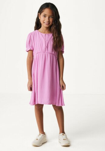 Dress with puff shoulder Bright Lilac