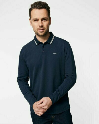 Brushed jersey polo LS Navy