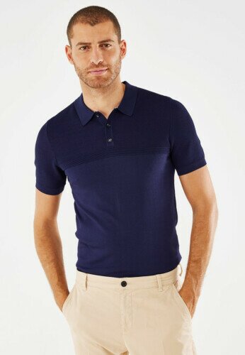 Structure knit polo Navy