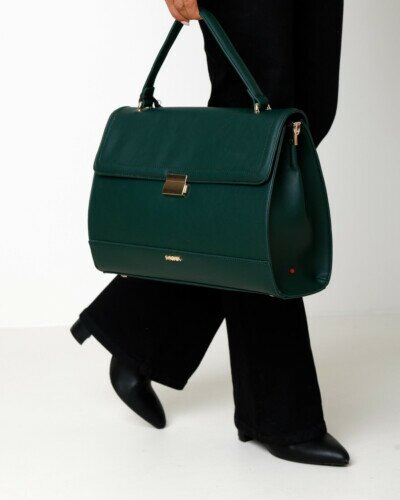 Tote bag with laptop compartment Dark Green