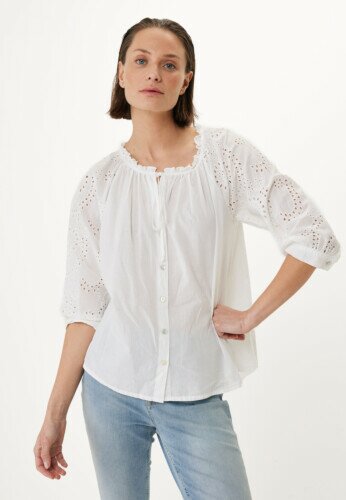 Blouse Broidery Sleeves White