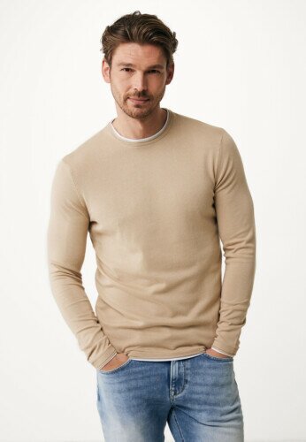 Knitted sweater with layered details Sand