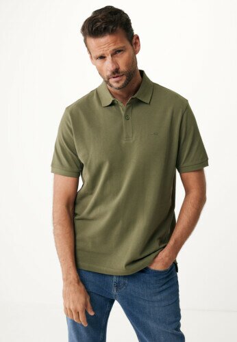 Peter Basic pique polo regular fit Mid Green