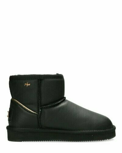 Mexx lined black boot with golden details