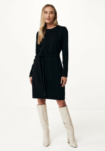 Jersey dress with 3/4 sleeve Black