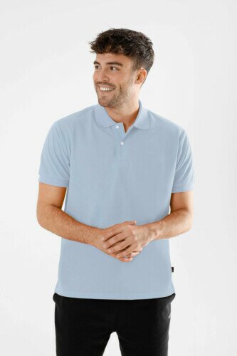 Men Polo T-Shirt Light Blue
