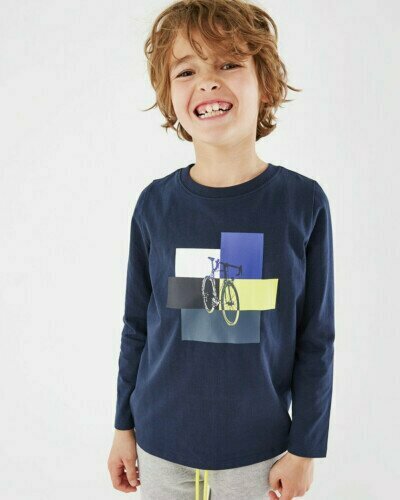 Mexx navy longsleeve shirt with bicycle print for boys