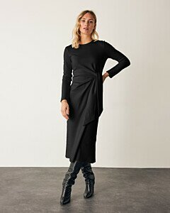 Longsleeve dress with knot Black