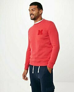 Crew neck sweatshirt with Embroidery Bright Red