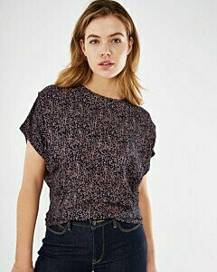 Mexx navy blue top with pink print
