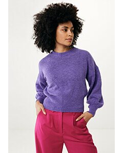 Pullover with puff sleeve Purple