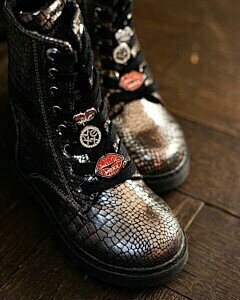 Mexx girls boot metallic croco printed