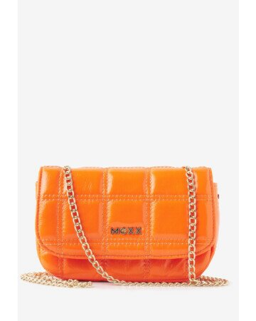 Quilted Crossbody Bag Neon Orange